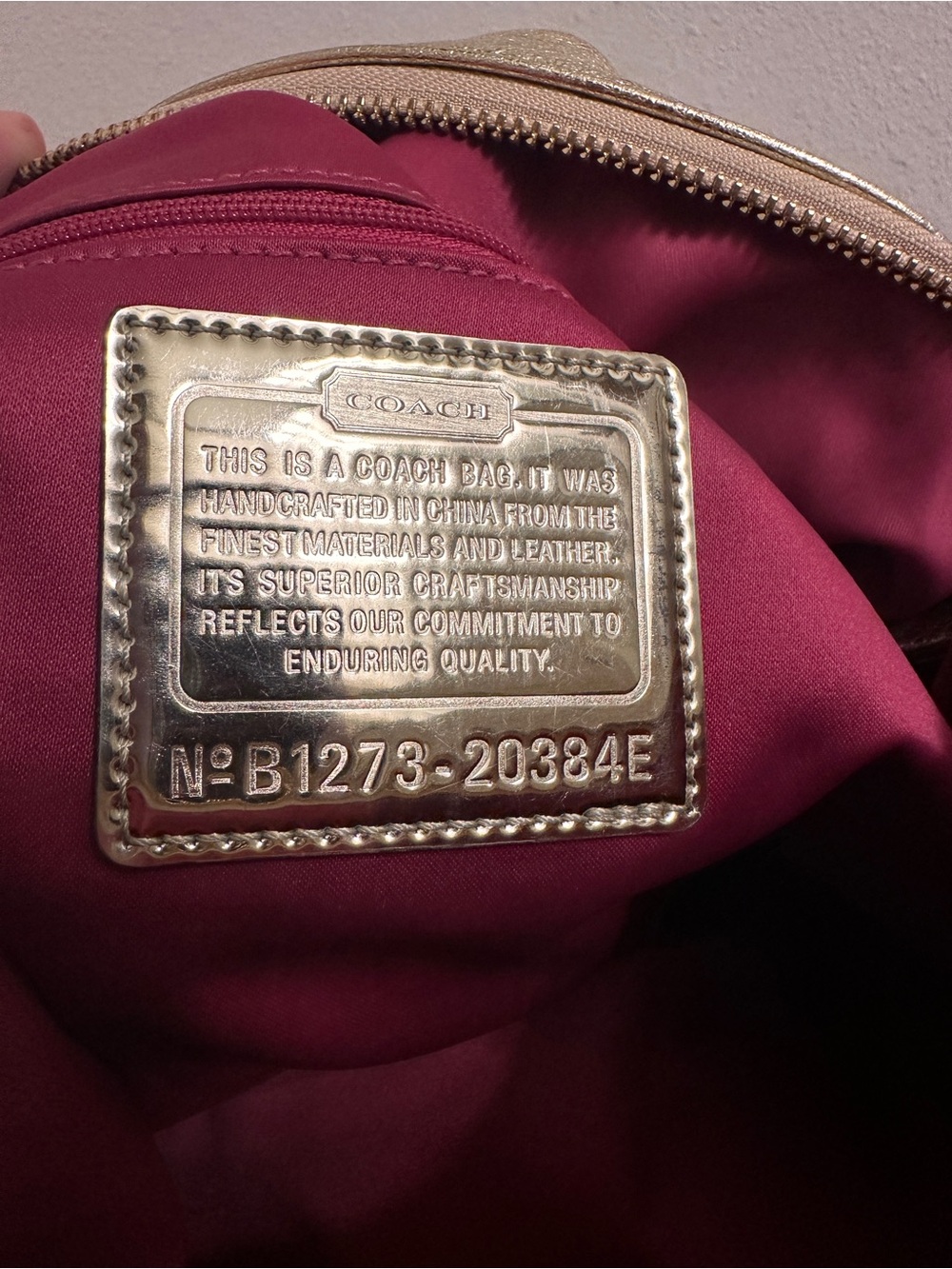 Rare 2012 Coach Poppy "Jazzy" Hobo Crossbody Bag Metallic Gold Leather 20384E - Picture 12 of 16